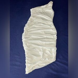 Ruched White Dress